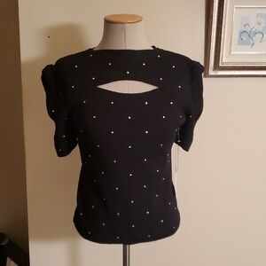 Elegant Black Women's Top with Cutout Design